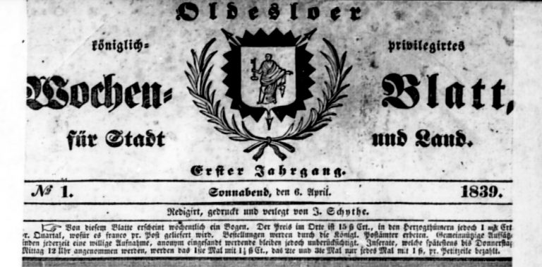 Die Historie des Oldesloer Wochenblatts und die Anfänge des Zeitungswesens in Stormarn
