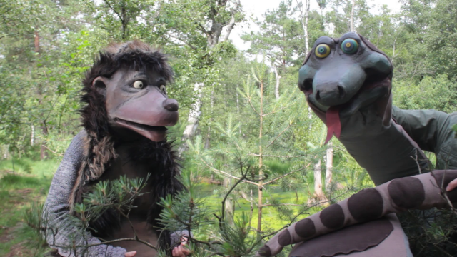 Balou und Kaa im Wald
