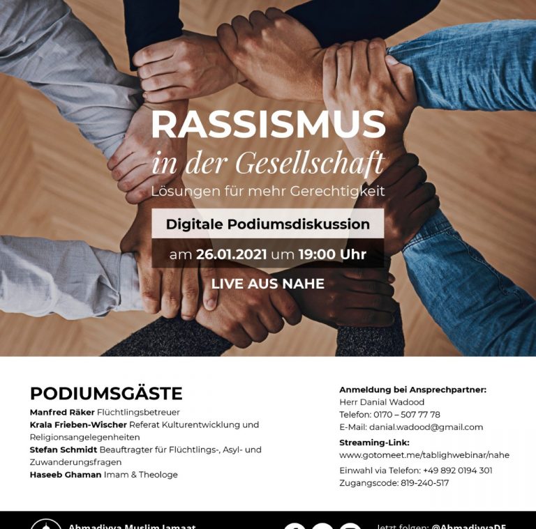 Ahmadiyya-Gemeinde Nahe lädt zur Online-Diskussion über Rassismus